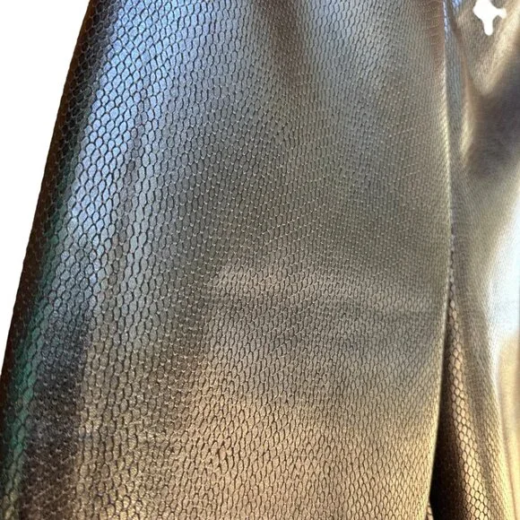 Zara Black Faux Snake Skin Vegan Leather Skinny Pants Size M - Picture 4 of 11